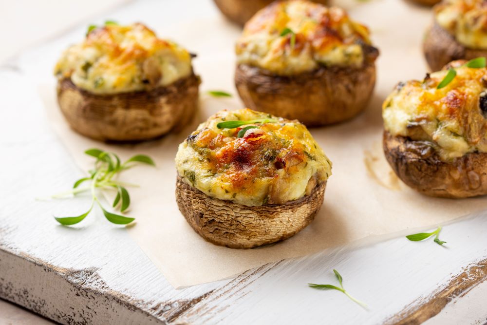 Anchovy-Garlic Stuffed Mushrooms - Fish Recipes