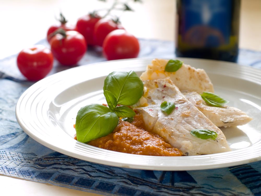 Haddock with TomatoBasil Sauce Fish Recipes